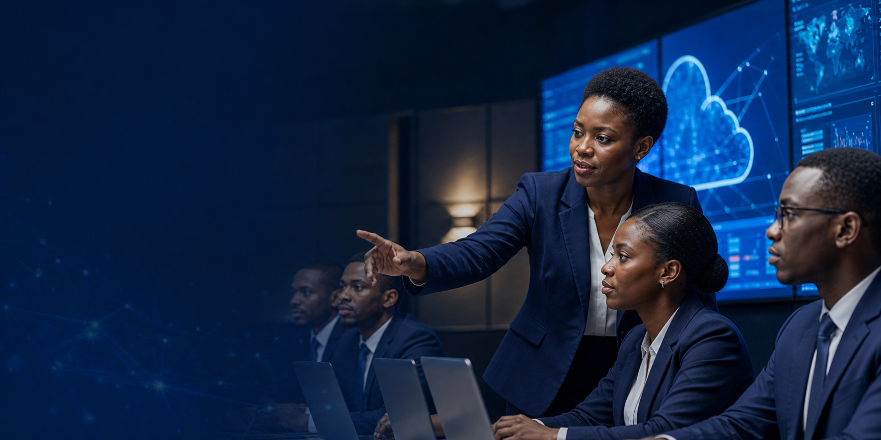 Cloud computing and cybersecurity instructor guiding students